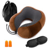 Travel U-Shaped Pillow 3-Piece Set | Neck Pillow + Eye Mask + Earplugs + Storage Bag